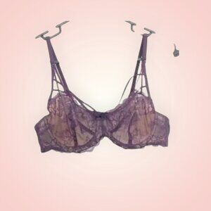 Adore Me Purple Lace Semi Sheer Underwire 36B
